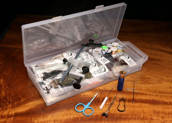 Hareline Fly Tying Material Kit with Premium Tools & Vise
